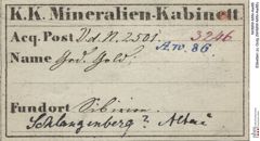 Etiketten zu Golg (NHMW-MIN-Aw86)